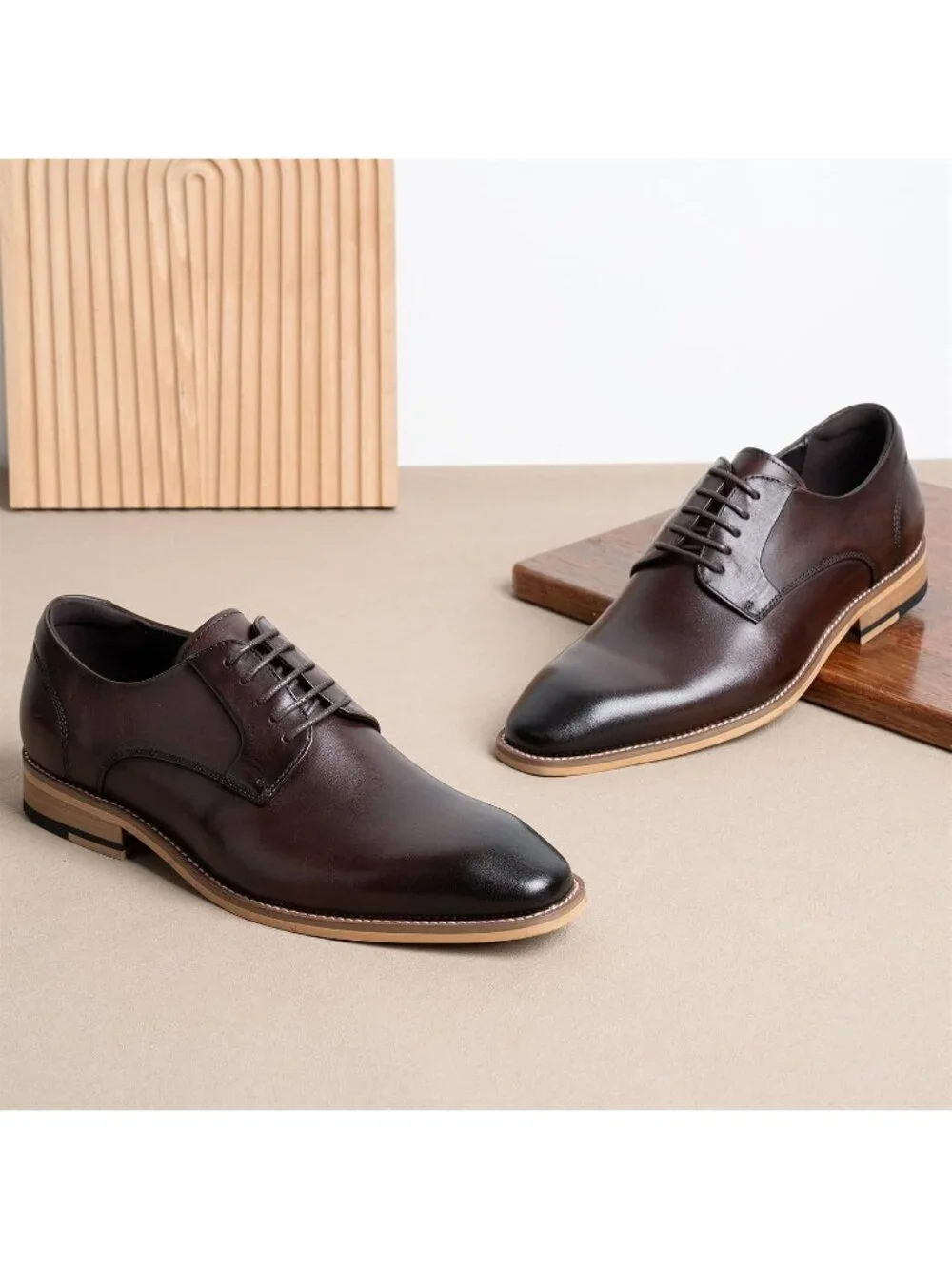 Men's Espresso Dunbar Wingtip Lace Up Formal Oxford Leather Brogue Dress Shoes